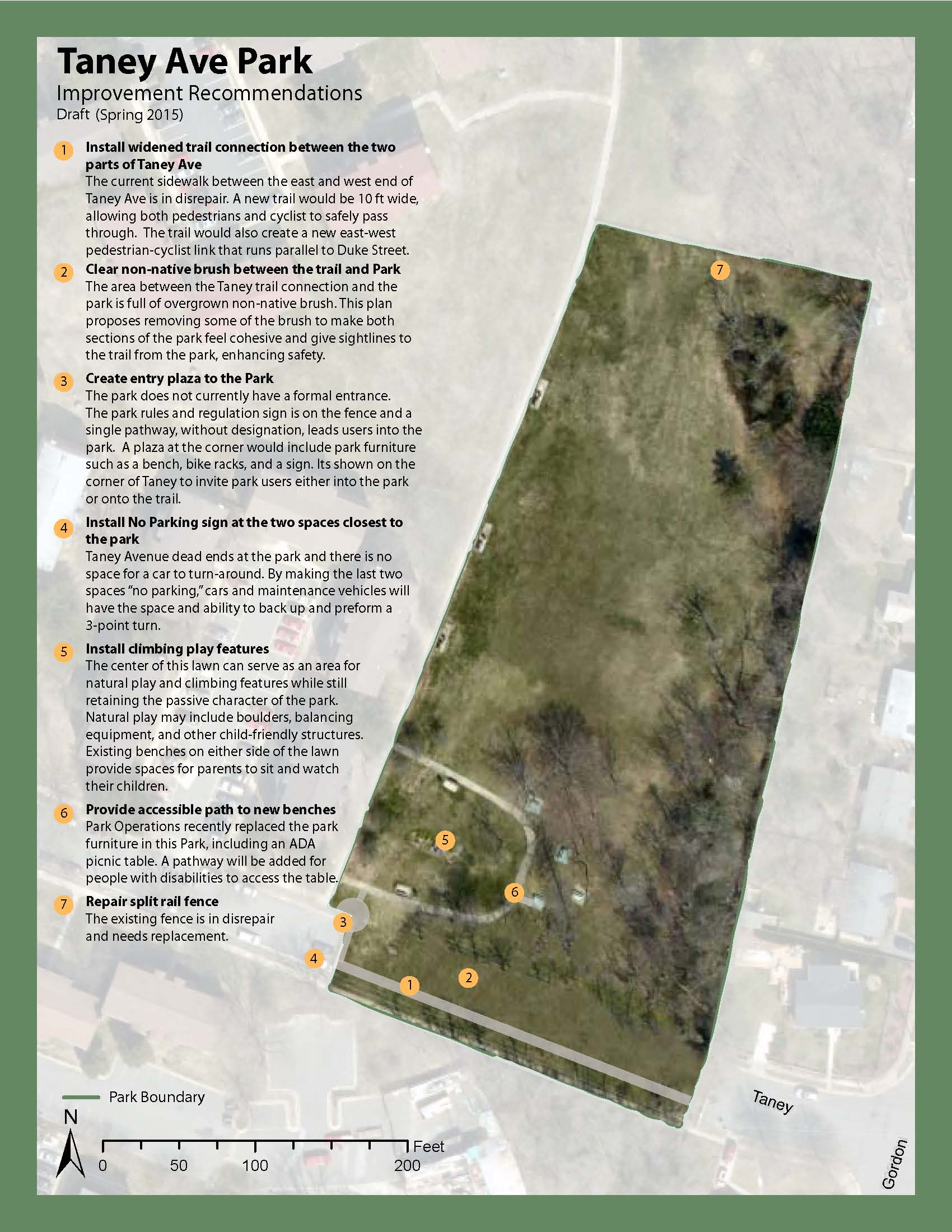 Taney Avenue Park Spring 2015 Recommendations